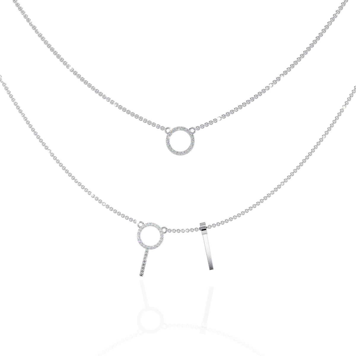 Orbit Bar Duo Lab Grown Diamond Necklace - Ophiratbf