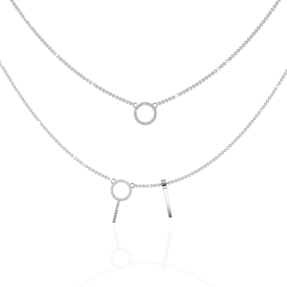 Orbit Bar Duo Lab Grown Diamond Necklace