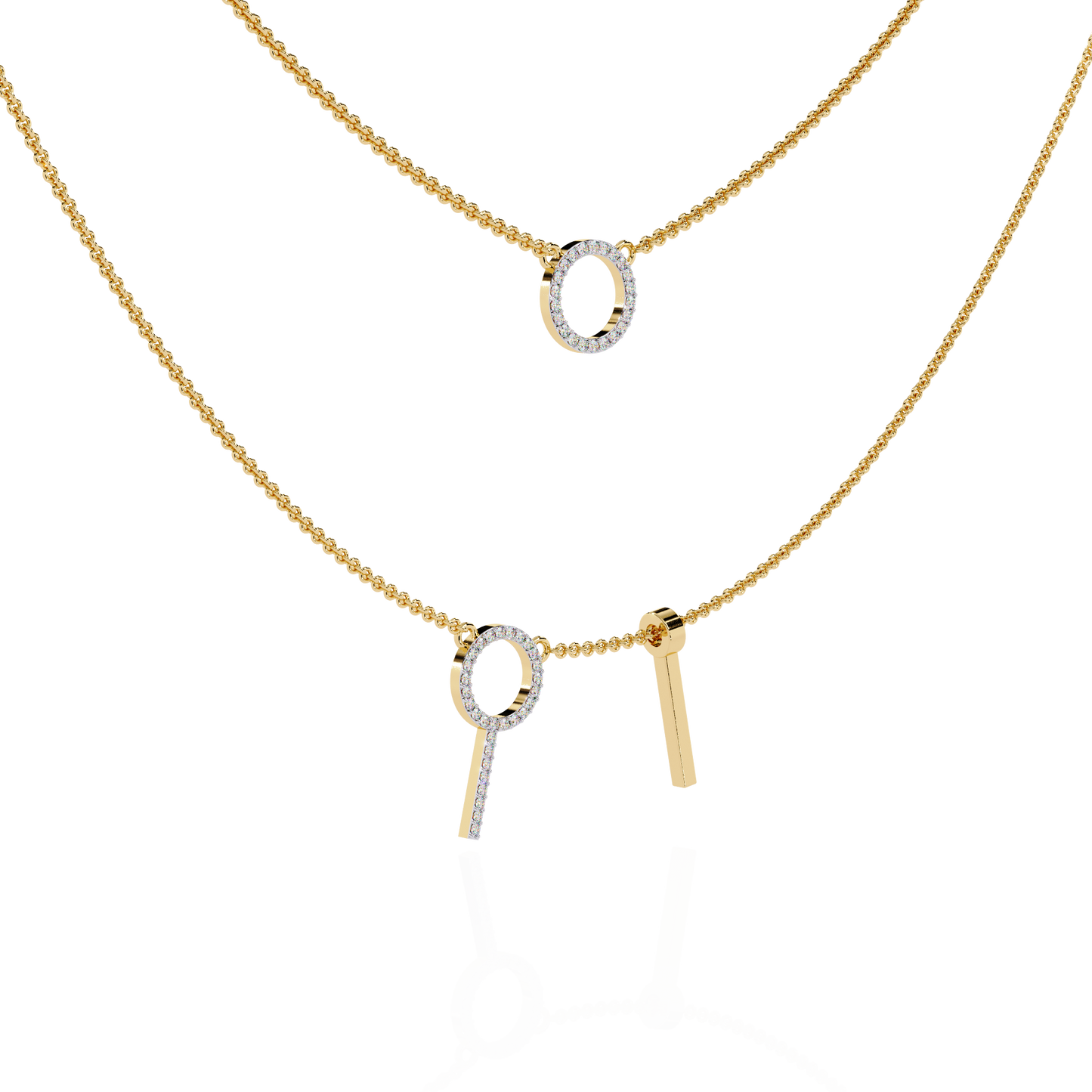 orbit bar duo lab grown diamond necklace