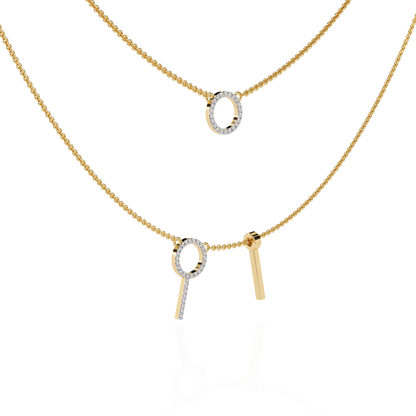 Orbit Bar Duo Lab Grown Diamond Necklace