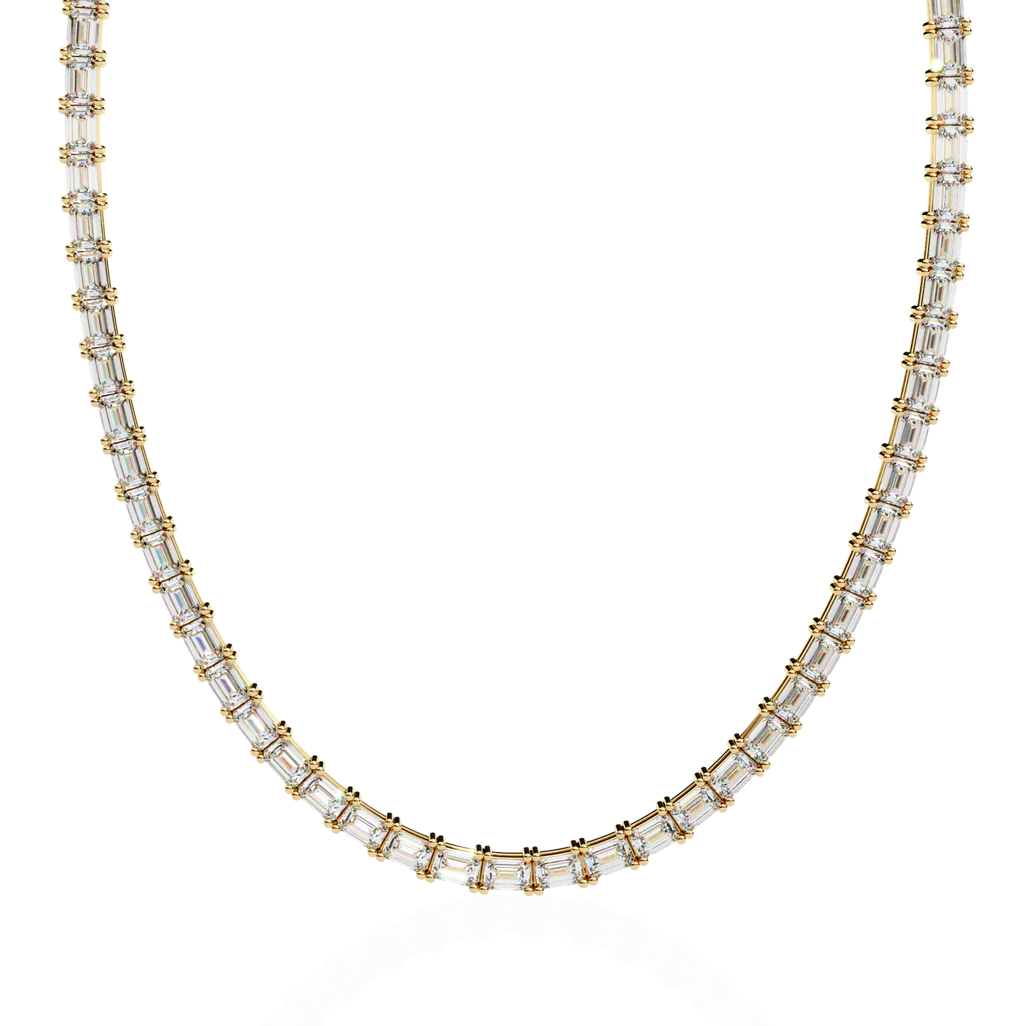 lumina baguette tennis lab grown diamond necklace