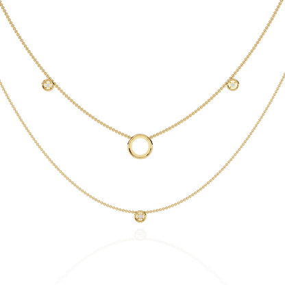 Halo Loop Double Layer Lab Grown Diamond Necklace