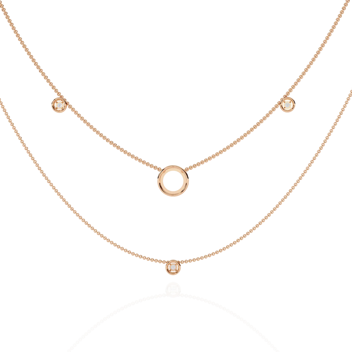 Halo Loop Double Layer Lab Grown Diamond Necklace - Ophiratbf