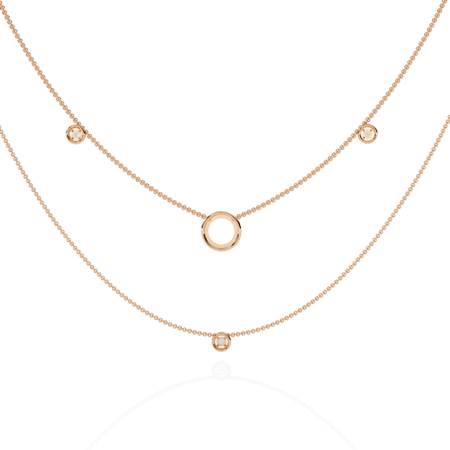 halo loop double layer lab grown diamond necklace