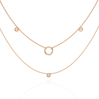 Halo Loop Double Layer Lab Grown Diamond Necklace
