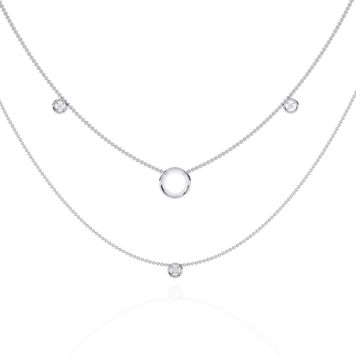 Halo Loop Double Layer Lab Grown Diamond Necklace - Ophiratbf