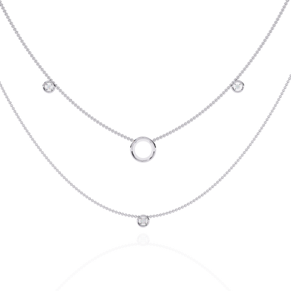Halo Loop Double Layer Lab Grown Diamond Necklace