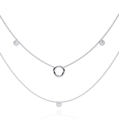 Halo Loop Double Layer Lab Grown Diamond Necklace