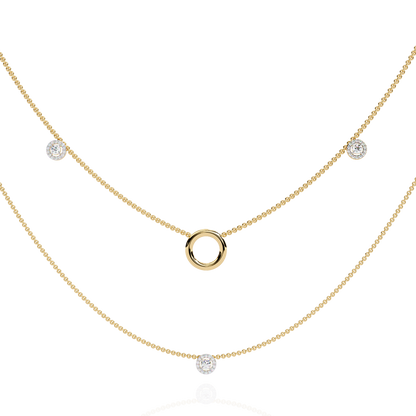 Halo Loop Double Layer Lab Grown Diamond Necklace