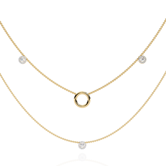 Halo Loop Double Layer Lab Grown Diamond Necklace