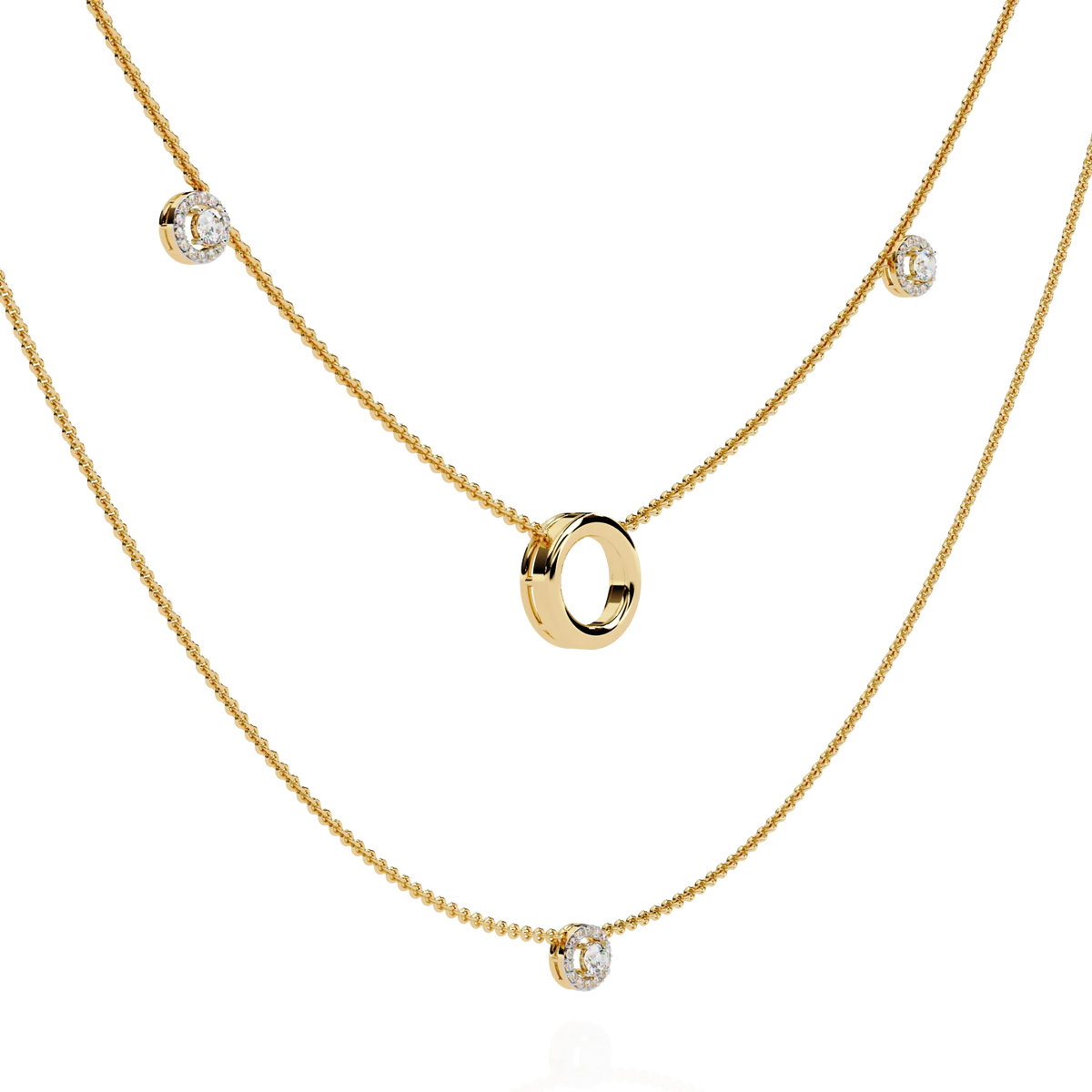 Halo Loop Double Layer Lab Grown Diamond Necklace - Ophiratbf