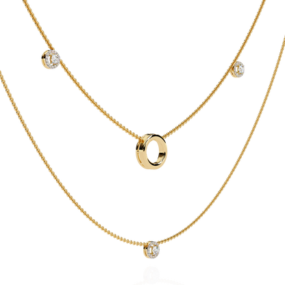 Halo Loop Double Layer Lab Grown Diamond Necklace