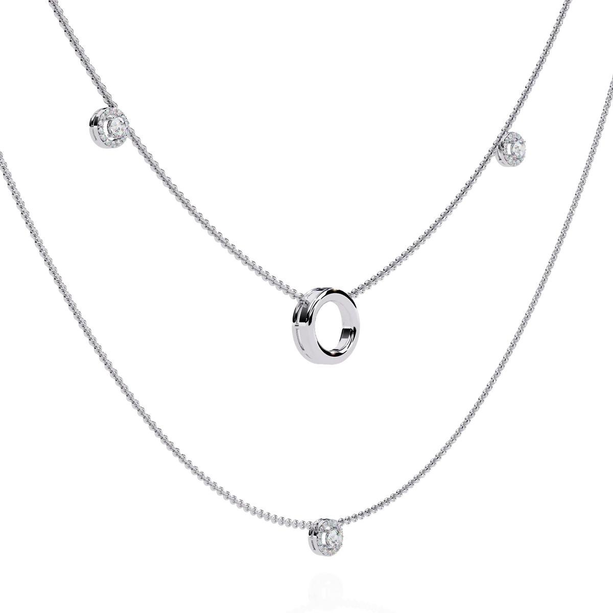 Halo Loop Double Layer Lab Grown Diamond Necklace - Ophiratbf