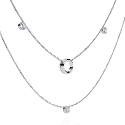 Halo Loop Double Layer Lab Grown Diamond Necklace