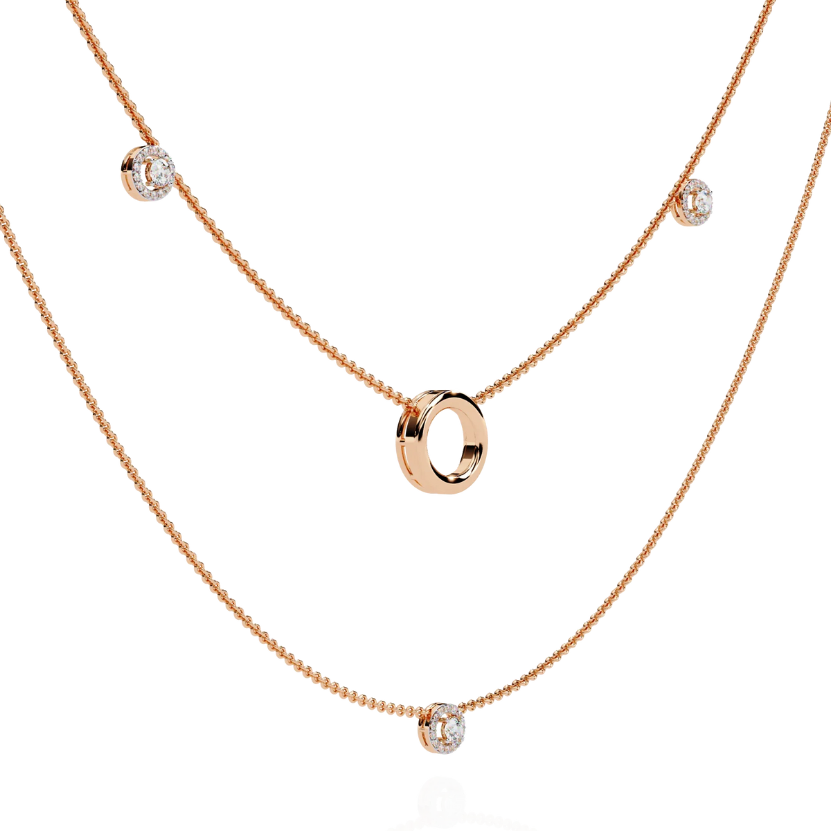 Halo Loop Double Layer Lab Grown Diamond Necklace - Ophiratbf