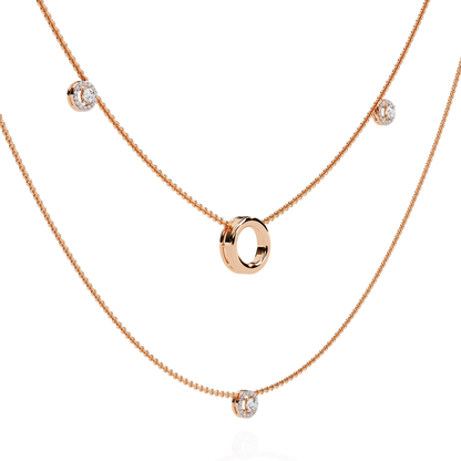 Halo Loop Double Layer Lab Grown Diamond Necklace