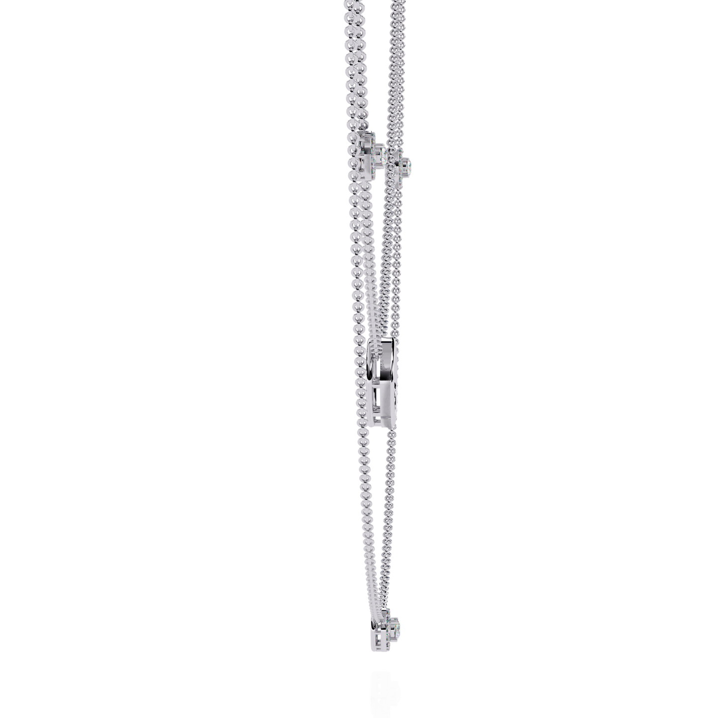 halo loop double layer lab grown diamond necklace