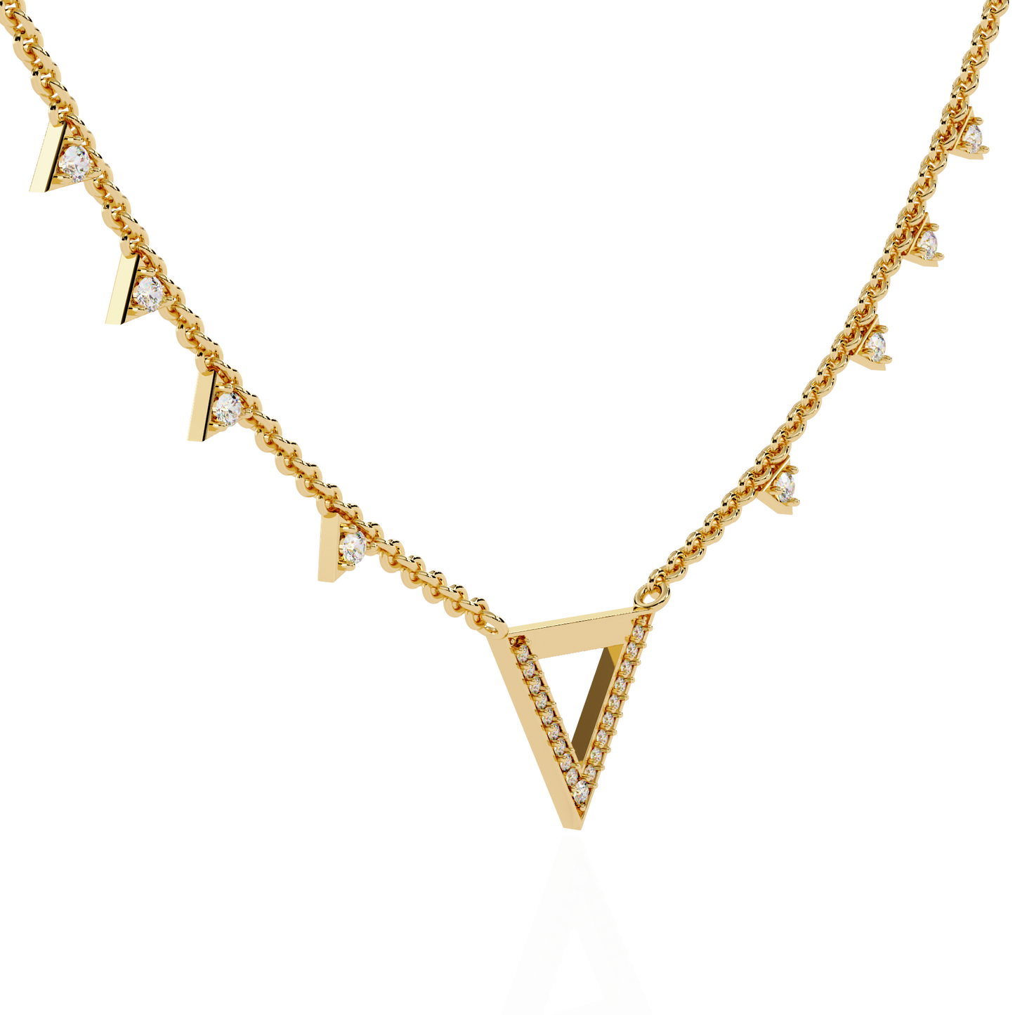 vertex pavé lab grown diamond necklace