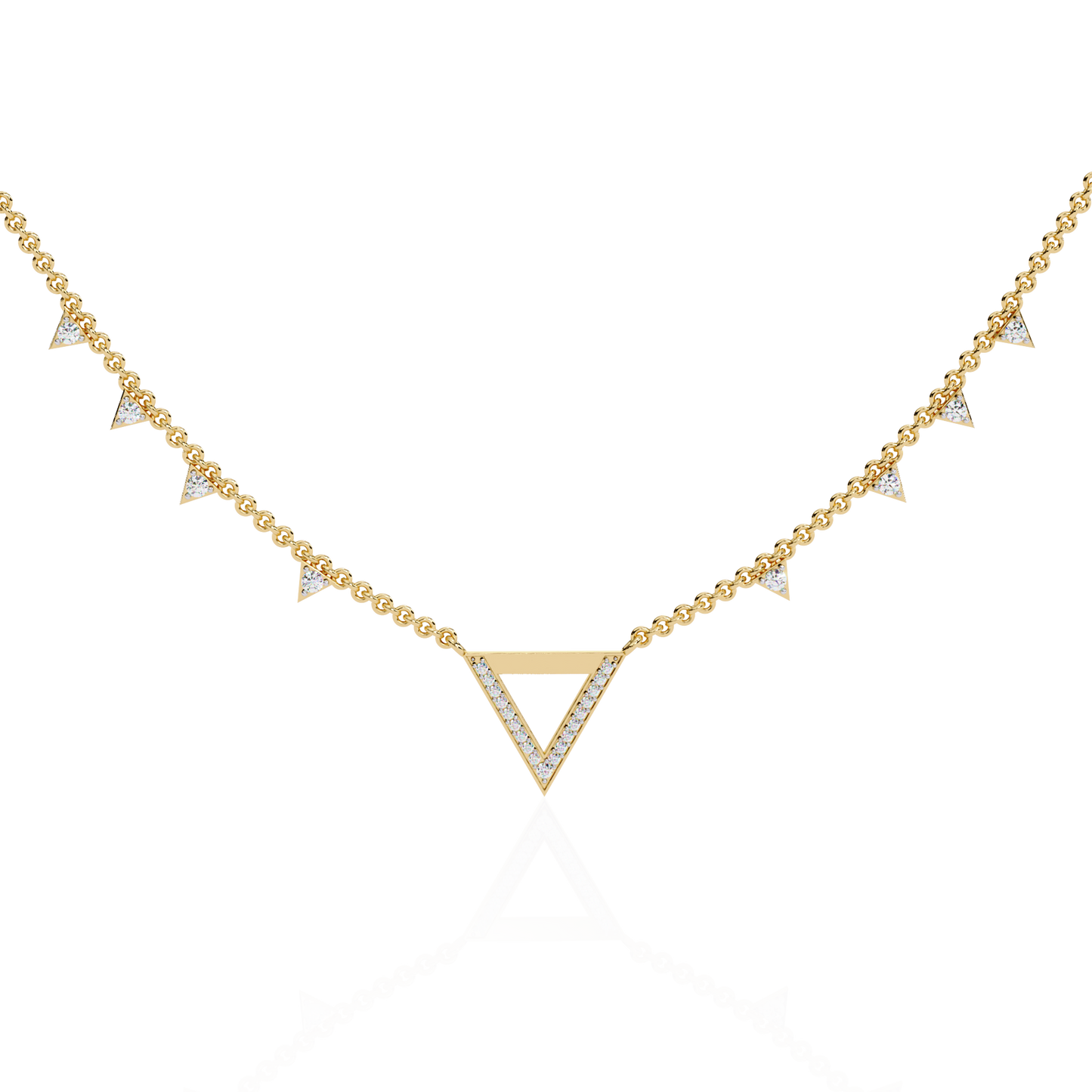 vertex pavé lab grown diamond necklace