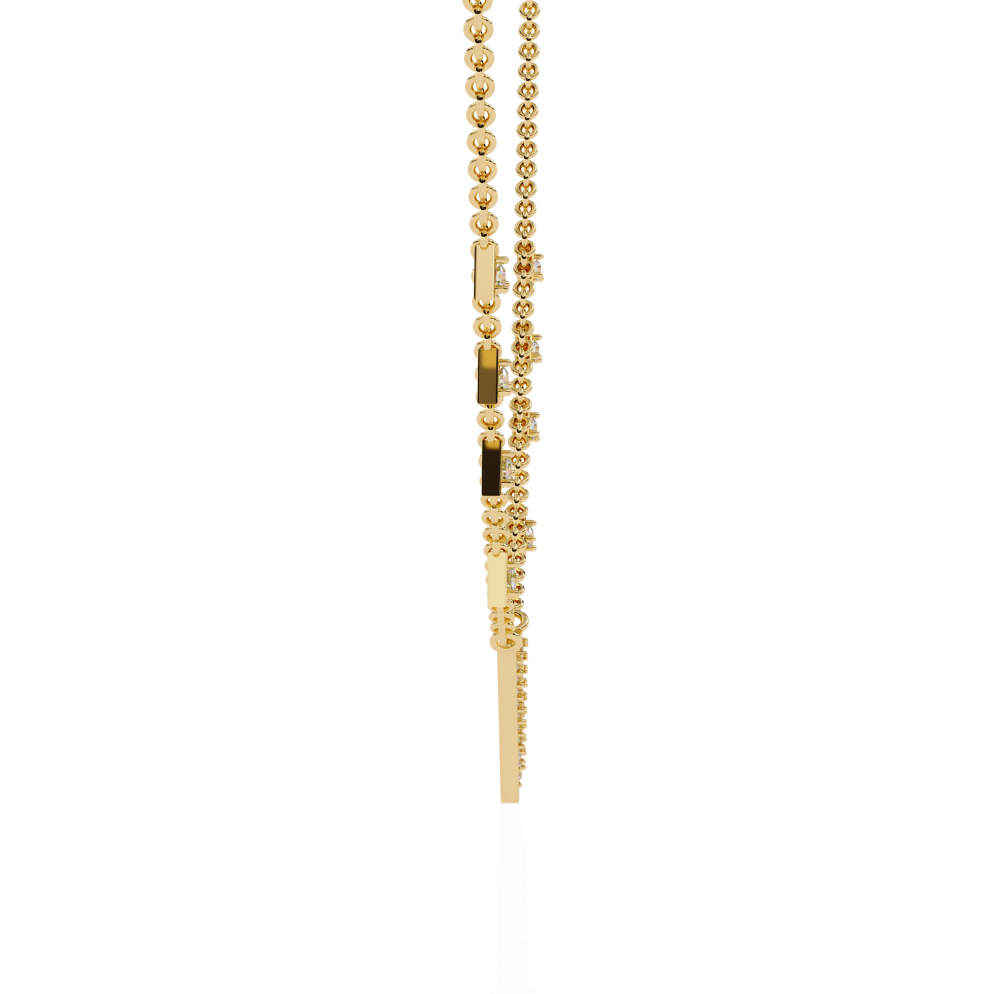 vertex pavé lab grown diamond necklace