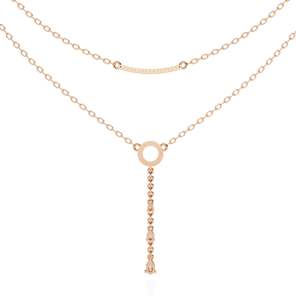 Cascade Halo Lariat Lab Grown Diamond Necklace