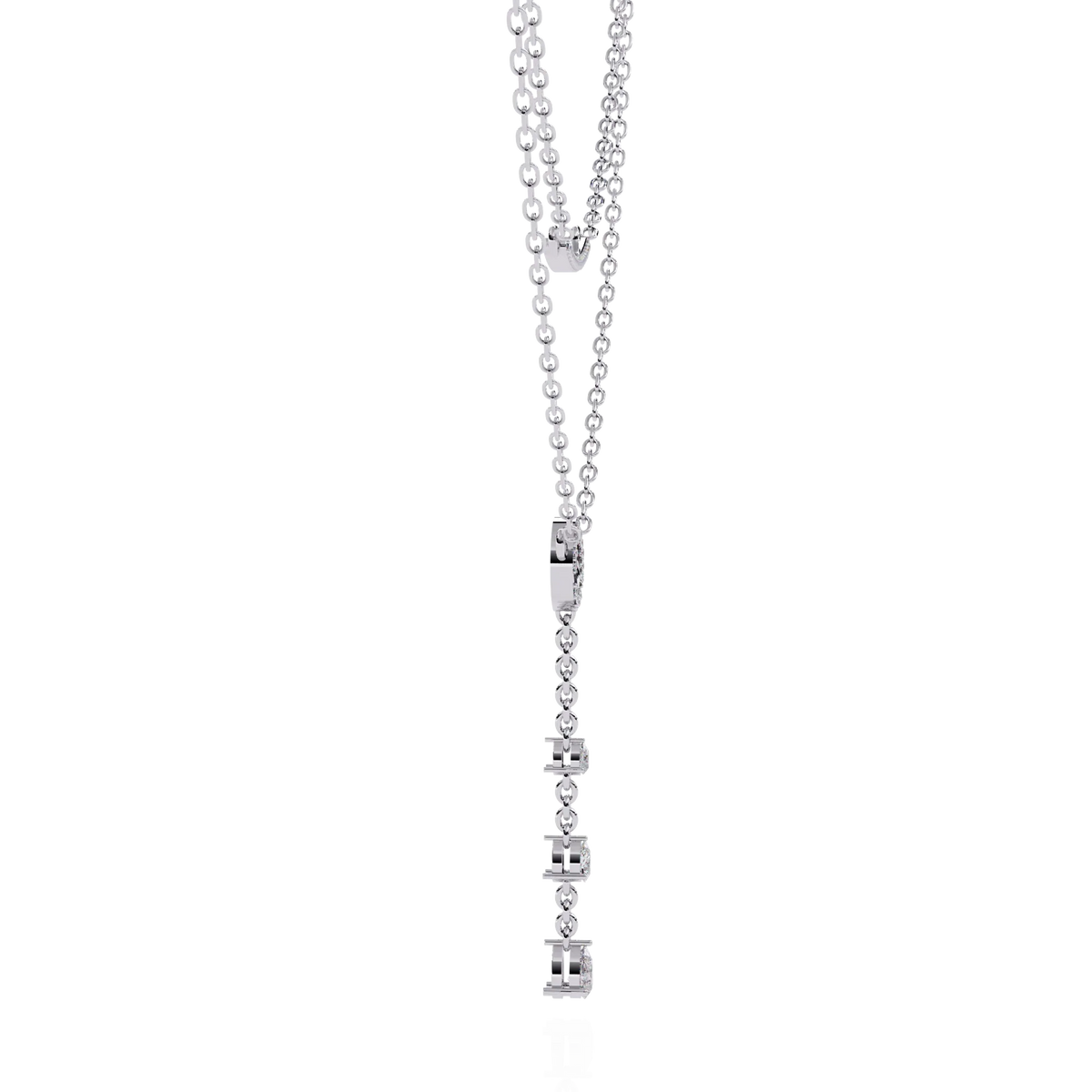 Cascade Halo Lariat Lab Grown Diamond Necklace - Ophiratbf