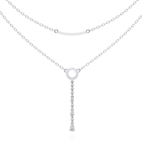Cascade Halo Lariat Lab Grown Diamond Necklace - Ophiratbf