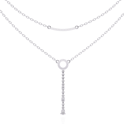 Cascade Halo Lariat Lab Grown Diamond Necklace