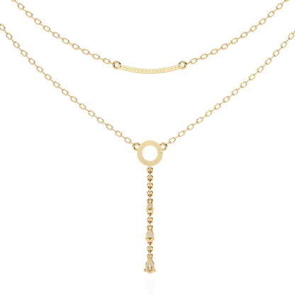 Cascade Halo Lariat Lab Grown Diamond Necklace