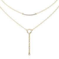 Cascade Halo Lariat Lab Grown Diamond Necklace - Ophiratbf