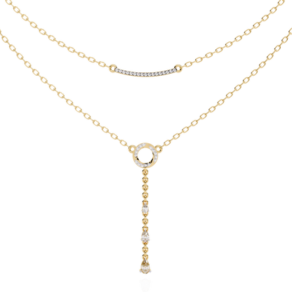 Cascade Halo Lariat Lab Grown Diamond Necklace