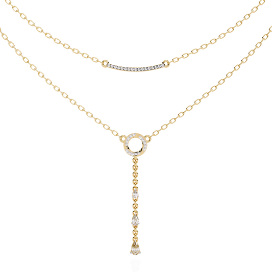 Cascade Halo Lariat Lab Grown Diamond Necklace