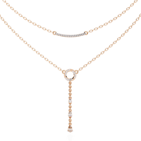Cascade Halo Lariat Lab Grown Diamond Necklace - Ophiratbf
