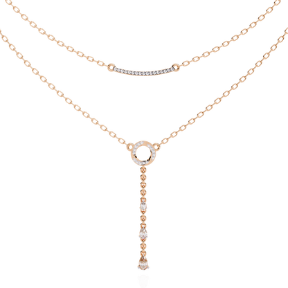 Cascade Halo Lariat Lab Grown Diamond Necklace