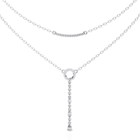 Cascade Halo Lariat Lab Grown Diamond Necklace - Ophiratbf