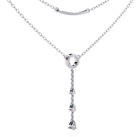 Cascade Halo Lariat Lab Grown Diamond Necklace - Ophiratbf