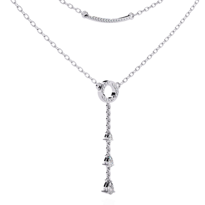 Cascade Halo Lariat Lab Grown Diamond Necklace