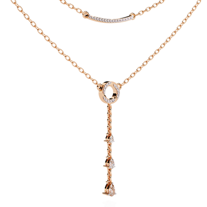 Cascade Halo Lariat Lab Grown Diamond Necklace