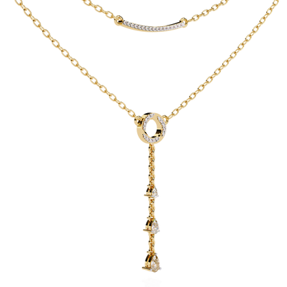 Cascade Halo Lariat Lab Grown Diamond Necklace