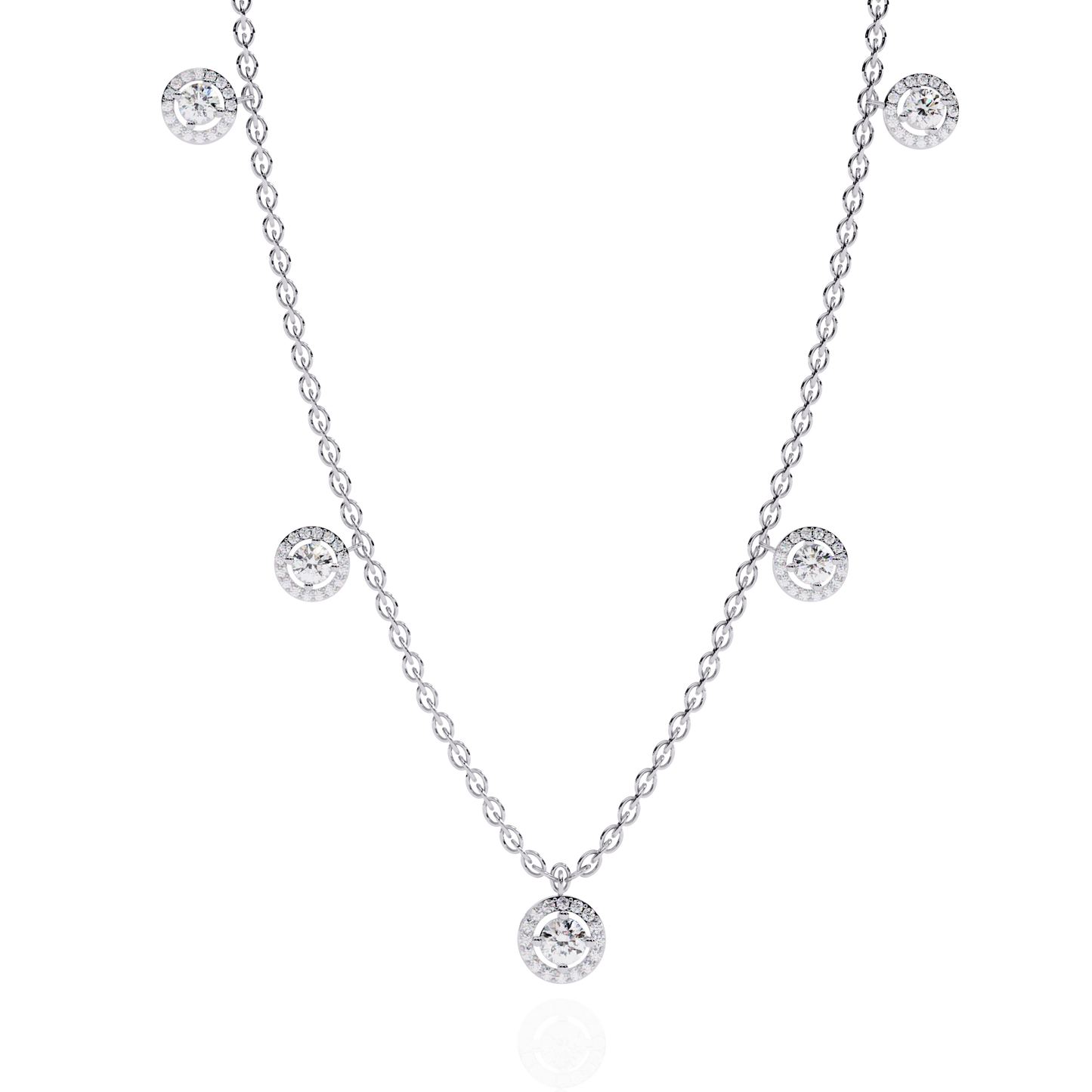 solstice bezel station lab grown diamond necklace