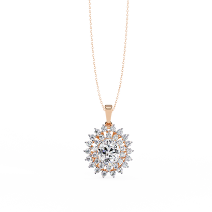 Solara Sunburst Halo Lab Grown Diamond Pendant
