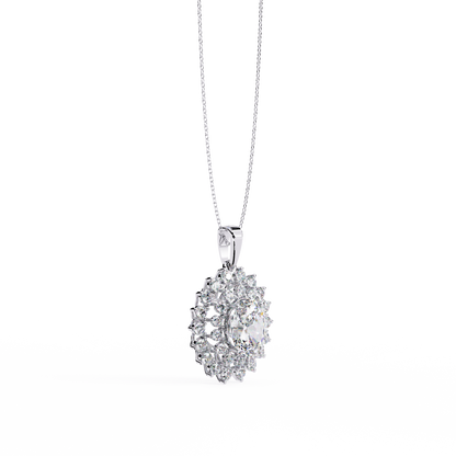 Solara Sunburst Halo Lab Grown Diamond Pendant