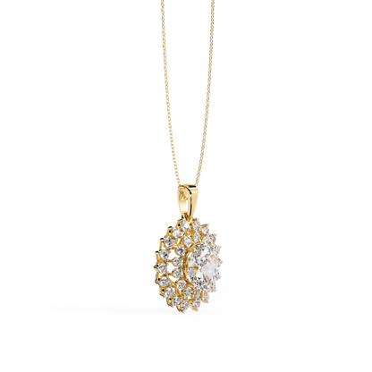 Solara Sunburst Halo Lab Grown Diamond Pendant
