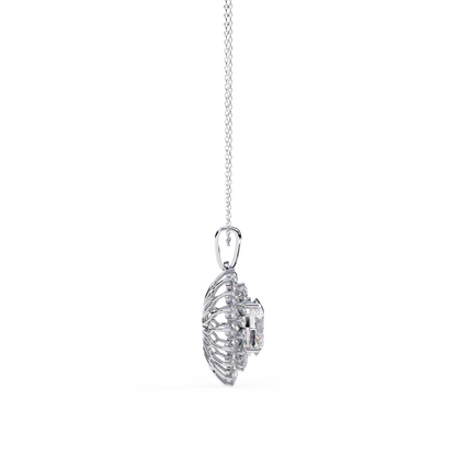 Solara Sunburst Halo Lab Grown Diamond Pendant