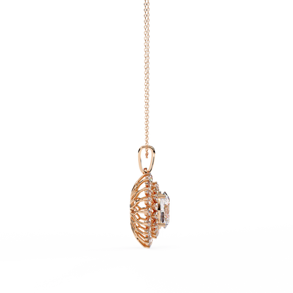 Solara Sunburst Halo Lab Grown Diamond Pendant