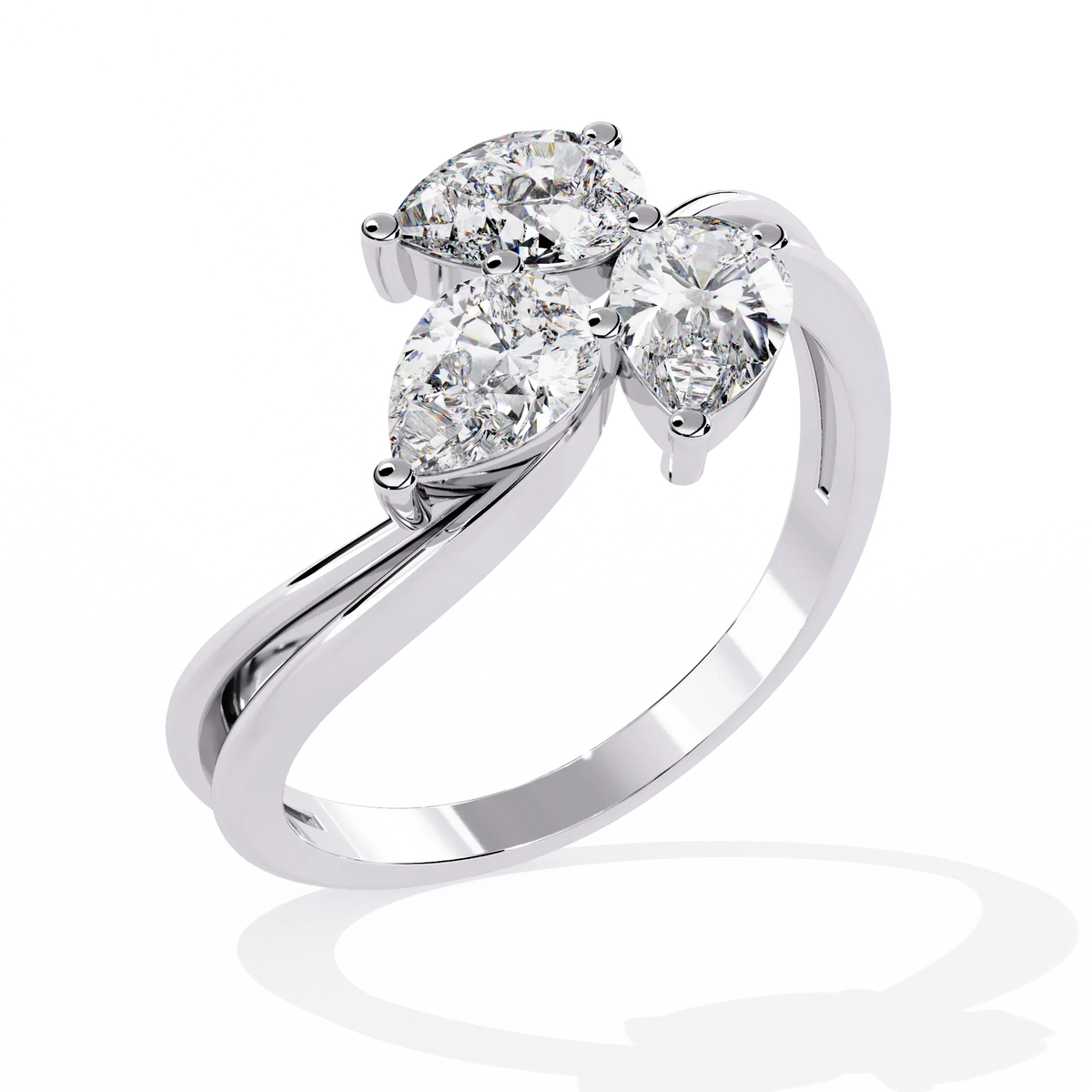 Trinity Blossom Lab Grown Diamond Ring - Ophiratbf