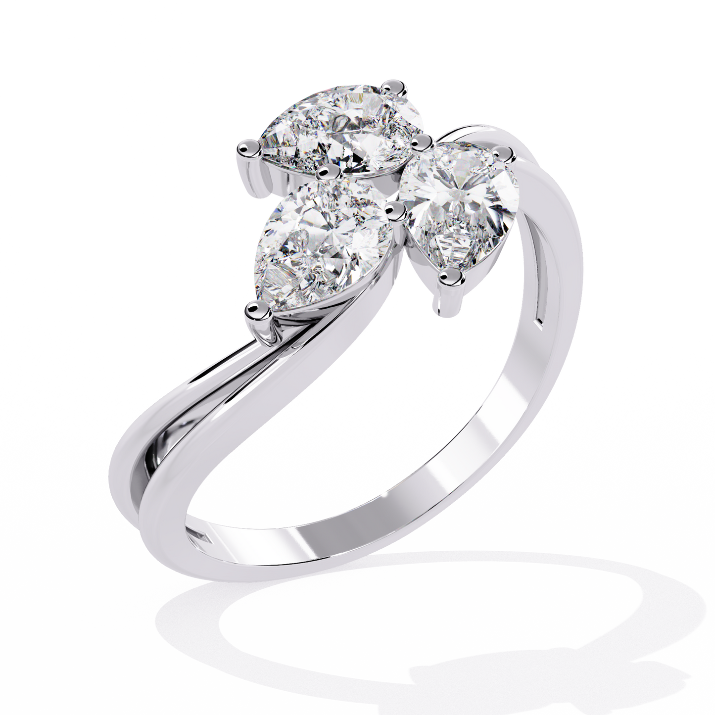 trinity blossom lab grown diamond ring