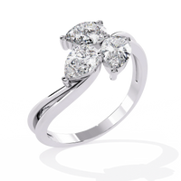 Trinity Blossom Lab Grown Diamond Ring - Ophiratbf