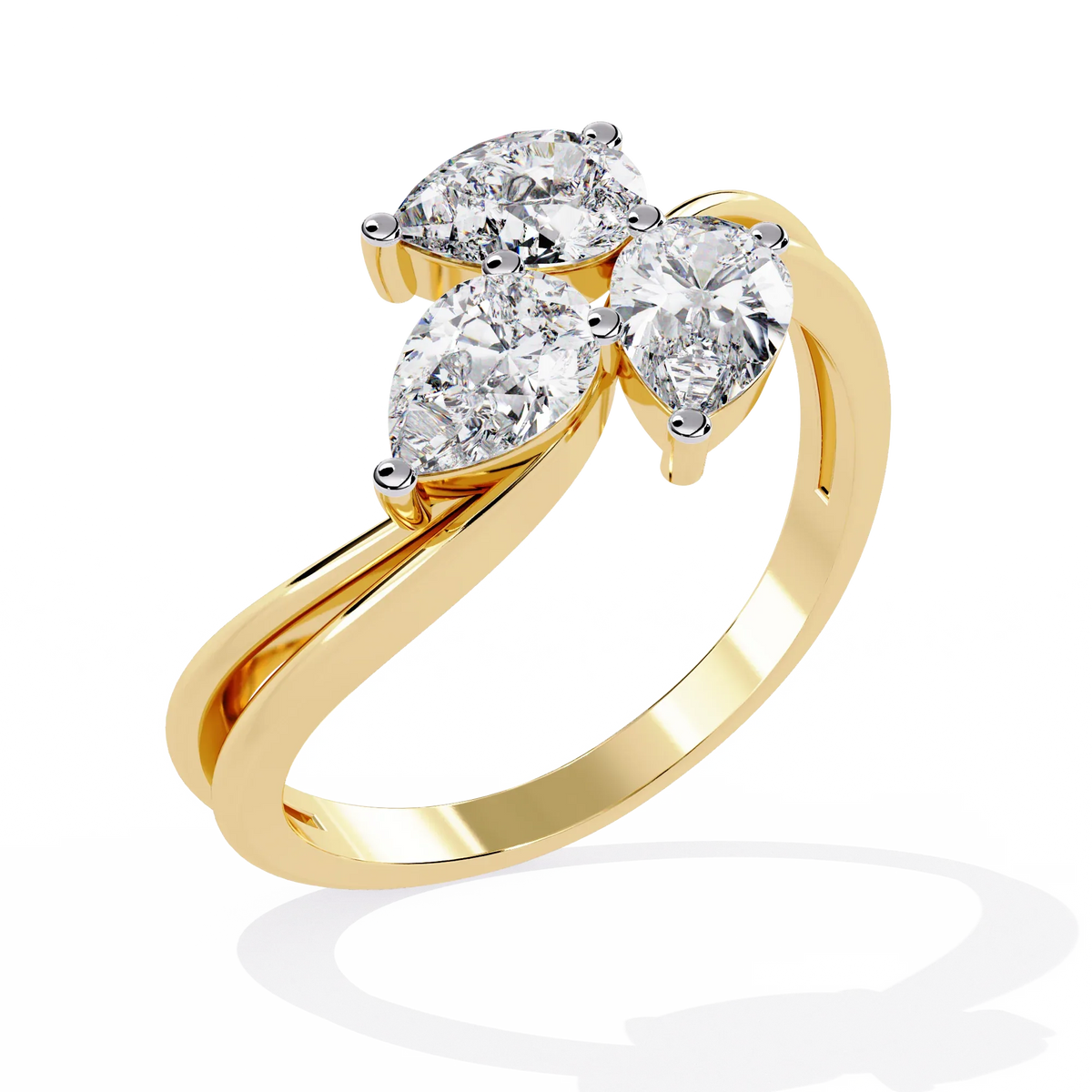 Trinity Blossom Lab Grown Diamond Ring - Ophiratbf