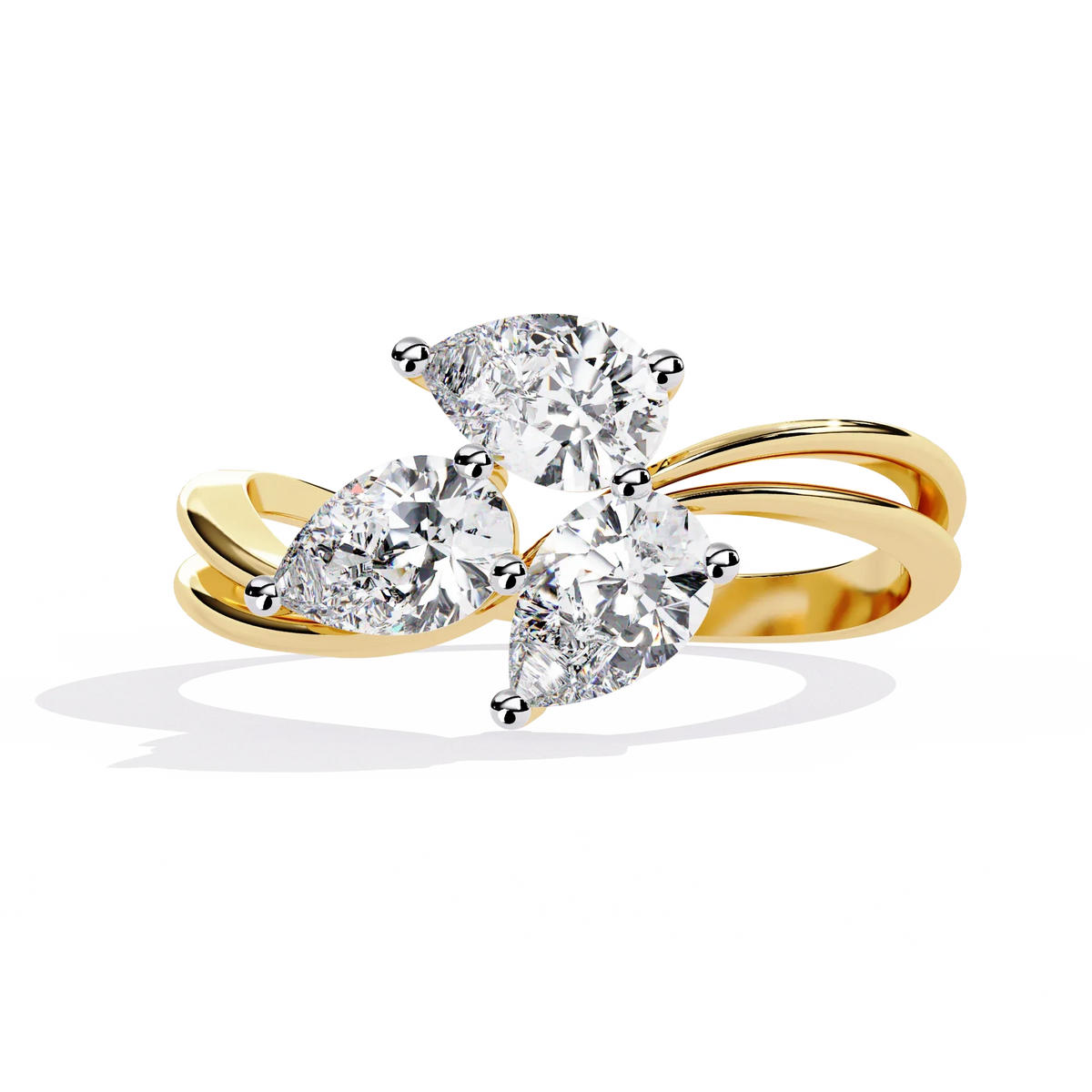 Trinity Blossom Lab Grown Diamond Ring - Ophiratbf